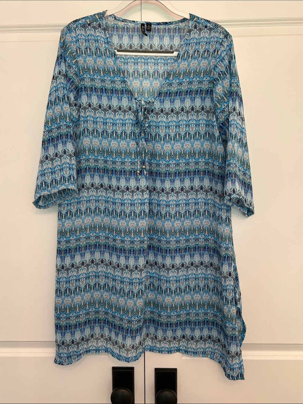 Portocruz Blue Patterned Women’s Swim Coverup - Picture 4 of 9